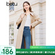 百圖betu女裝春季新款風(fēng)衣修身顯瘦單排鈕風(fēng)衣外套女2402T65 卡其色 M