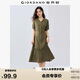 佐丹奴裙子女休閑度假風(fēng)荷葉邊下擺V領(lǐng)短袖連衣裙女05465071