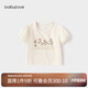babylove女寶寶短袖t恤夏季薄款嬰兒泡泡袖上衣可愛(ài)甜美清涼百搭夏裝