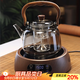 全度玻璃提梁壺家用小型電陶爐煮茶器燒水壺大容量保溫玻璃茶壺 提梁壺（煙灰色）+康米電陶