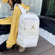 NBA CARES-NIKE飛人喬丹AJ12休閑雙肩包美式書(shū)包運動(dòng)背包學(xué)生大容量男女 白色