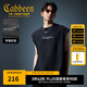 卡賓（CABBEEN）【重磅洗水】男裝 純棉無袖背心美式街頭潮百搭造舊水洗上衣 煤黑色01 XL /180/52
