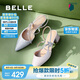 百麗時(shí)尚包頭涼鞋女2025新款夏商場(chǎng)優(yōu)雅淺口鞋D6C1DBH5 粉色 36