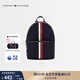 TOMMY HILFIGER25新款春夏女裝休閑通勤拼色織帶金屬字母大容量雙肩背提包 藏青色DW6 OS
