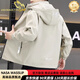 nasawassup高端品牌夾克男士可脫卸連帽外套2025新款戶(hù)外防風(fēng)休閑運(yùn)動(dòng)茄克衫 卡其色 【專(zhuān)柜品質(zhì)】 M 90-110斤