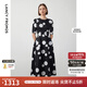 朗姿【Basic衣櫥】小香風(fēng)法式赫本風(fēng)波點(diǎn)裙子女夏新款連衣裙 本白色 M