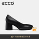 愛(ài)步（ECCO）高跟單鞋女 包頭粗跟鞋一腳蹬單鞋女 雕塑222603 黑色22260301001 38