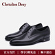克雷斯丹尼（Chrisdien Deny）意大利進口皮鞋男士商務(wù)正裝鞋英倫時尚擦色系帶德比鞋七夕禮物 黑色GZH6003NCA 40
