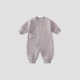 巴厘小豬新生嬰兒兒衣服秋冬初生兒加厚夾絲哈衣爬爬服冬季保暖寶寶連體衣 灰風(fēng)鈴紫 59cm