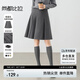尚都比拉職場通勤a字百褶短裙高級百搭顯瘦小個子半身裙女 灰色 M