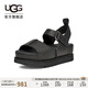 UGG夏季新款女士舒適厚底露趾束帶魔術(shù)貼休閑涼鞋1167364BLK|黑色 37