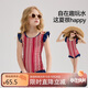 ASK JUNIOR兒童泳裝25夏季中大童連體式泳裙青少年木耳邊撞色訓練服女童