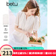 百圖betu女裝2025夏季新款連衣裙圓領開衩設計蕾絲拼接裙子女2503D08 白色 L