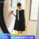 Olrain歐芮兒法式黑色連衣裙女夏季2025新款蝴蝶結(jié)綁帶無袖短裙 黑色 M