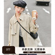 紫涵（ZIHAN）紫涵拉鏈?zhǔn)街虚L款風(fēng)衣女春季斗篷狀休閑小個子翻領(lǐng)大衣 米色-2 M