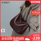 viney斜挎包包女包牛皮馬鞍包輕奢托特包生日禮物送女友老婆 【酒咖色】實(shí)用高級感單肩包 時(shí)尚品牌通勤百搭休閑腋下包