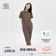 KOLON SPORT/可隆連體褲闊腿 女子戶外防潑水休閑露營運(yùn)動(dòng)拉鏈褲子 LKOP4MT576-BR 棕色 S 160/84A