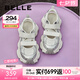 百麗（Belle）周雨彤推薦小空調(diào)休閑鞋女老爹運動涼鞋B1851AM5 銀色 36 (230mm)