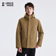 利郎輕時(shí)尚男裝【商羽鮮絨】羽絨服男連帽雙重門(mén)襟防風(fēng)保暖通勤外套 升級款焦糖咖（A5DRF008） XL (175)