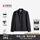 勁霸男裝商務(wù)休閑印花翻領(lǐng)短版茄克薄棉服|FMDT3113 黑色 L