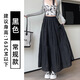 粉色半身裙女春秋2025新款長裙高腰顯瘦中長款a字裙小個子蛋糕裙 黑色(加長款 ) 常規(guī) XL