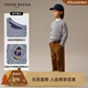 Teenie Weenie Kids小熊童裝秋男女童經(jīng)典百搭休閑風(fēng)圓領(lǐng)羊毛毛衣 中灰色 110 cm