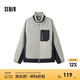 森馬（Semir）夾克男冬季抗靜電搖粒絨寬松毛絨外套撞色拼接戶外風 品灰20240 L