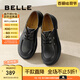 百麗（Belle）氣質(zhì)通勤牛津鞋女商場款舒適平跟單鞋小皮鞋A7G1DAM4 黑色 36 (230mm)