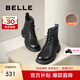 百麗（Belle）七夕禮物舒適馬丁靴女商場(chǎng)款真皮時(shí)尚靴B7E2DDD4 黑色-絨里 37 (235mm)