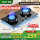 先科（SAST）燃氣灶天然氣 煤氣灶雙灶 定時(shí)家用嵌入式灶具 液化氣燃氣灶 鴛鴦灶 臺嵌兩用 猛火爐具 【九腔鴛鴦】防風(fēng)聚焰/熄保/童鎖（旗艦熱售） 天然氣