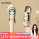 達(dá)芙妮（DAPHNE）休閑鞋女夏季2025新款透氣原宿風(fēng)旅游學(xué)生女生平底板鞋 綠色 35 標(biāo)準(zhǔn)嗎
