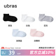 ubras25年新品新疆棉抗菌透氣女士男士襪子情侶休閑襪短筒襪子女5雙裝 女直角短筒-黑藍灰粉白 5雙 均碼 (男士39-44；女士35-39)