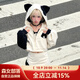 森女部落原創(chuàng)甜美風(fēng)立體貓耳連帽寬松衛(wèi)衣女2025春季新款女裝 衛(wèi)衣（單件） M