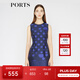 PORTS寶姿  新品女裝甜美無袖圓領(lǐng)波點(diǎn)連衣裙SA8D084FFQ044 藏青底藍(lán)點(diǎn) M (6)