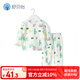 舒貝怡兒童內(nèi)衣套裝純棉寶寶睡衣褲嬰兒衣服夏季空調(diào)服秋衣秋褲綠 90CM
