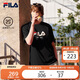 FILA 斐樂(lè)官方男女同款針織T恤2025年夏季純棉寬松休閑情侶短袖t恤