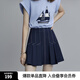 ELLE設(shè)計(jì)感百褶高腰A字半身裙女2025夏裝新款小個(gè)子氣質(zhì)顯瘦短裙 藏青 L