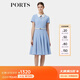 PORTS寶姿春季新品女裝少女感優(yōu)雅百褶連衣裙ALP8D075NWB011 大西洋藍(lán) M (6)