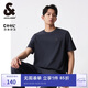 杰克·瓊斯（JACK&JONES） 春季新款商務(wù)通勤涼感華夫格logo皮標圓領(lǐng)短袖T恤男款225101030