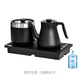 茶小白全自動(dòng)底部上水電熱水壺家用茶桌嵌入式燒水壺316不銹鋼保溫調溫消毒一體電茶壺三合一茶具套裝 0.8L 黑色雙壺 - 消毒版（抽桶裝水）