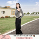 香影黑色工裝闊腿褲女2025年秋季新款高腰垂感褲子寬松直筒拖地褲 黑色 L
