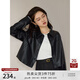 自巧（ZIQIAO）小個子短款新復(fù)古回潮美式pu皮夾克外套女2023秋季新款設(shè)計感皮衣 星空黑 XXS (1碼)