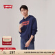 Levi's【特價來襲】李維斯情侶同款經(jīng)典寬松logo套頭連帽衛(wèi)衣情侶衣櫥 藏藍色 19622-0007 S