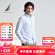 諾帝卡（NAUTICA）【單件直降】男裝25春夏季新款細條紋牛津紡長袖襯衫男WO5101 山泉藍42F M