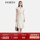 PORTS寶姿女裝2025春夏新款簡約通勤溫柔風(fēng)經(jīng)典V領(lǐng)束腰魚尾連衣裙 米白色 S （4）