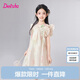 笛莎童裝女童連衣裙2025夏季中大童中國風(fēng)旗袍連衣裙 綠色 130