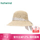 熱風(fēng)帽子2025年夏季新款女士波點(diǎn)蝴蝶結(jié)鏤空草帽度假風(fēng)海邊遮陽(yáng)帽 03米色 F