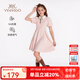 英氏（YEEHOO）女童連衣裙兒童裙子夏季裝時尚淑女學(xué)院風(fēng)半袖公主裙新款中小童裝 珍寶樂園淡粉 【5A抗菌】 150 cm 【順豐包郵&極速達(dá)】