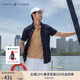 TOMMY HILFIGER【舒適府綢】夏季男裝商務(wù)休閑易打理短袖襯衣襯衫男外套78J9746 藏青色FAP M （推薦：135-150斤）