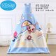 abay學(xué)生披肩午睡毛毯小孩外出抱毯寶寶包被冬加厚披風(fēng)斗篷出門(mén)背圍被 小鳥(niǎo)打傘淺藍 雙層加厚 130x105cm